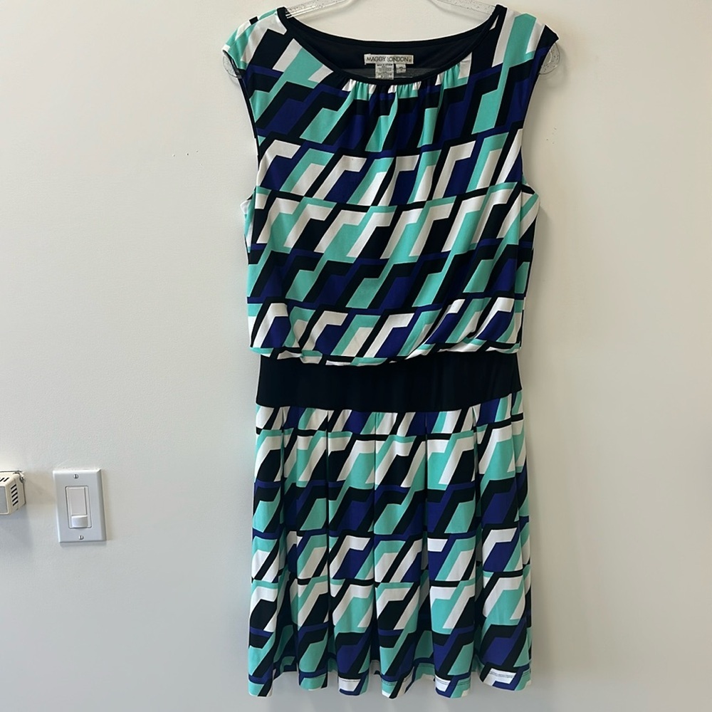 Maggy London • Multi-Color Geometric Career Dress • Sz 12